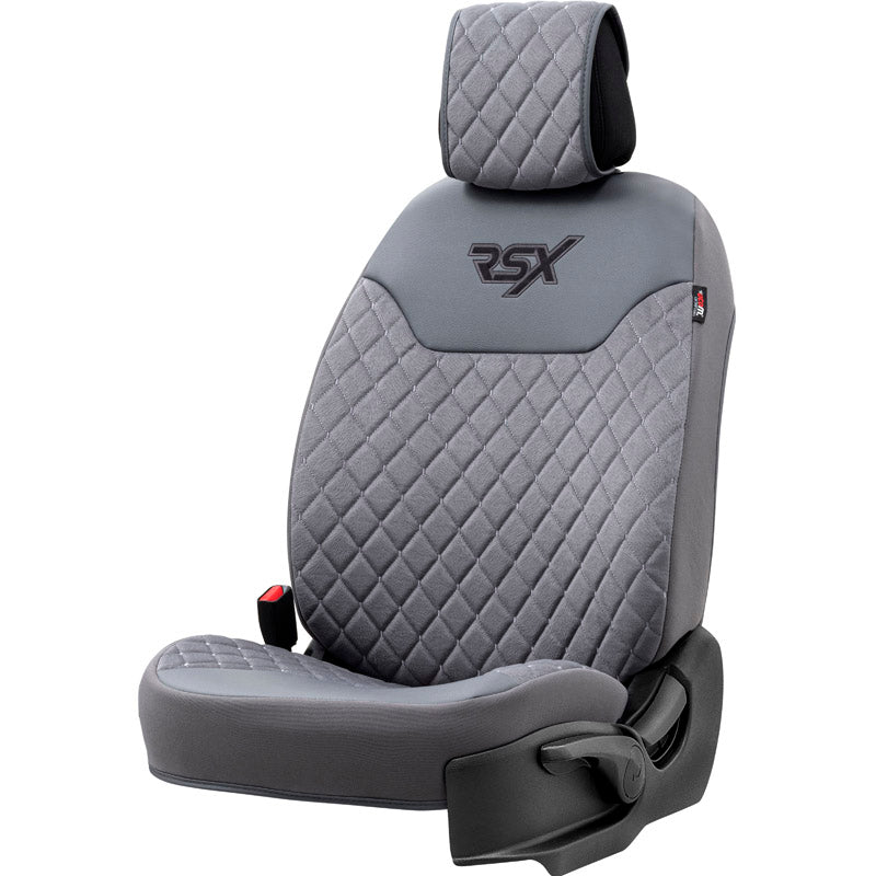 Stoelhoes - Stoelbeschermer RSX Diamond grijs met grijs stiksel (eenvoudige montage) - luxe suede met kunstleer
