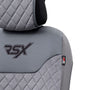 Stoelhoes - Stoelbeschermer RSX Diamond grijs met grijs stiksel (eenvoudige montage) - luxe suede met kunstleer