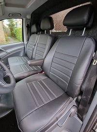 Pasvorm Stoelhoezen Mercedes Vito 639 (dubbel cabine luxe) Bestelwagen (2003-2014) - Kunstleer