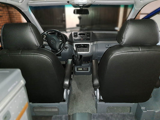 Pasvorm Stoelhoezen Mercedes Vito 639 (dubbel cabine luxe) Bestelwagen (2003-2014) - Kunstleer