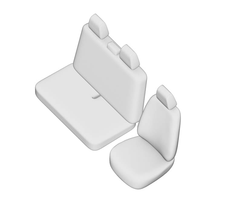 Pasvorm Stoelhoezen Fiat Scudo Bestelwagen (2006-2016) - Kunstleer