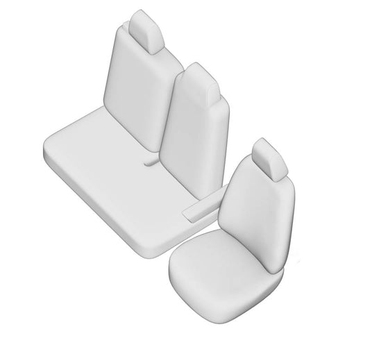 Pasvorm Stoelhoezen Nissan NV300 Bestelwagen (dubbel cabine) (2017-Heden) - Kunstleer