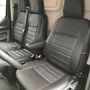 Pasvorm Stoelhoezen Ford Transit Custom (dubbel cabine) bestelwagen (2015-2023) - Kunstleer