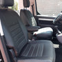 Pasvorm stoelhoezenset  (stoel en stoel) Citroen Jumpy / Peugeot Expert / Toyota Proace 2016-heden / Opel Vivaro (C) 2019-heden / Fiat Scudo 2022-heden - Kunst leer zwart