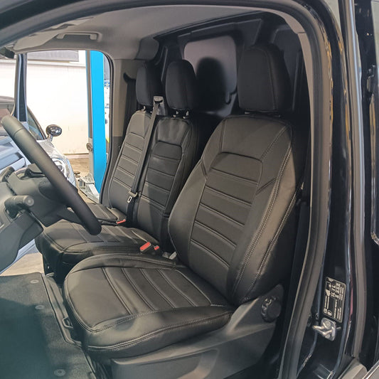 Pasvorm Stoelhoezen Ford Transit Custom (dubbel cabine) bestelwagen (2023-Heden) - Kunstleer