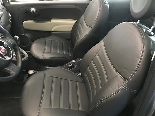Pasvorm Stoelhoezen Fiat 500 hatchback (2007-2013) - Kunstleer