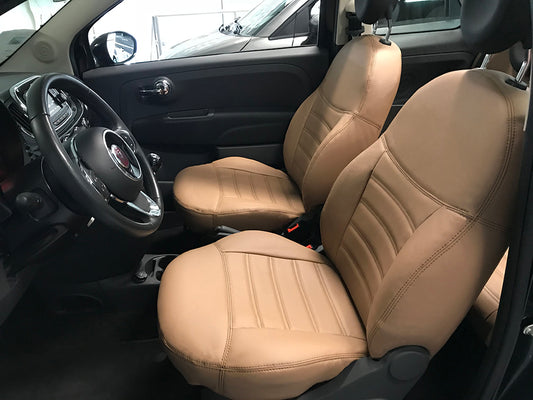 Pasvorm Stoelhoezen Fiat 500 hatchback (2007-2013) - Kunstleer