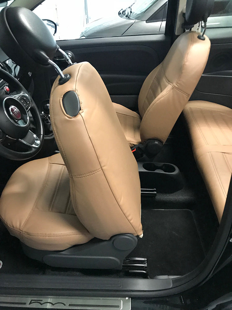 Pasvorm Stoelhoezen Fiat 500 hatchback (2007-2013) - Kunstleer