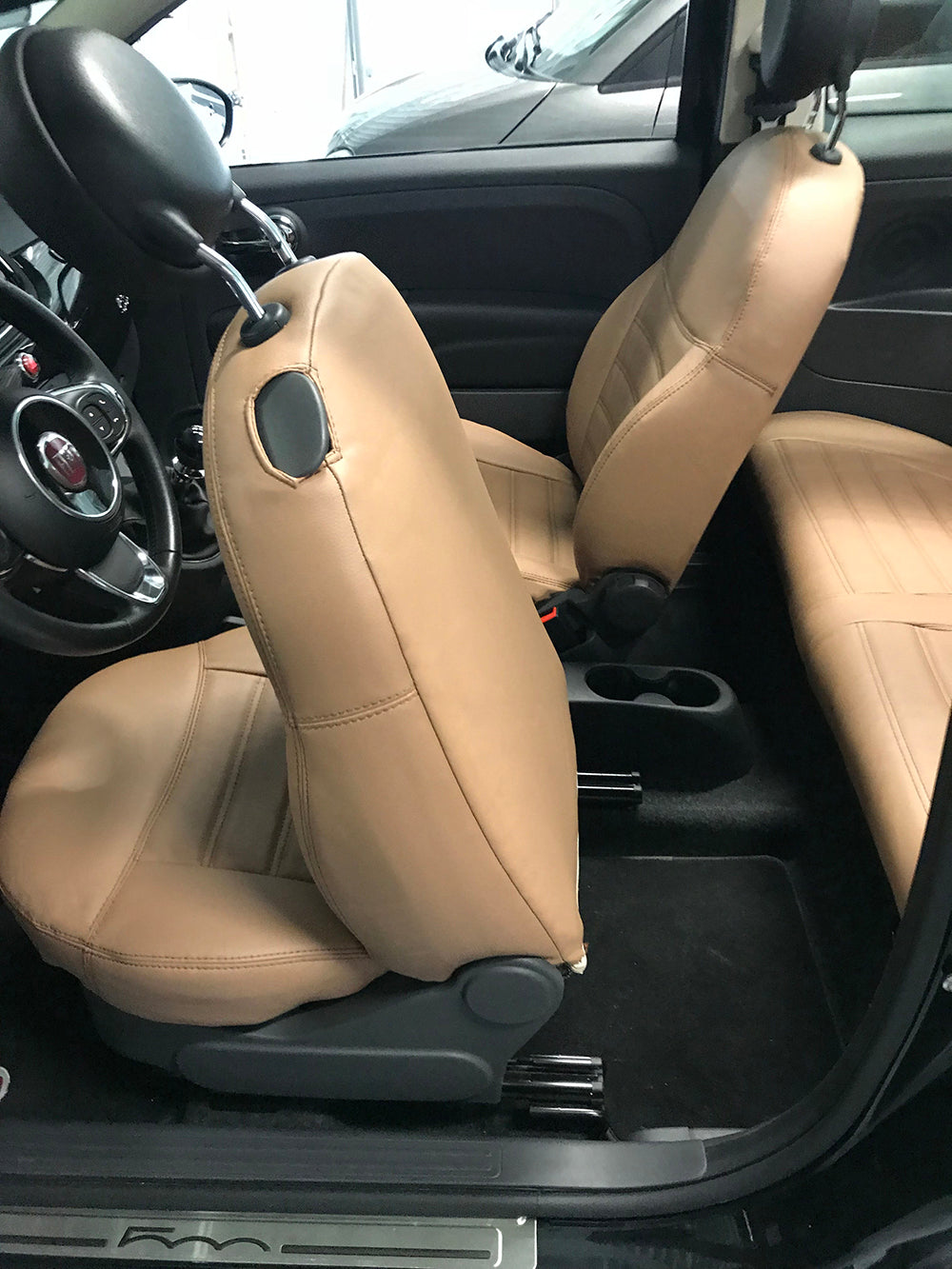 Pasvorm Stoelhoezen Fiat 500 hatchback (2007-2013) - Kunstleer