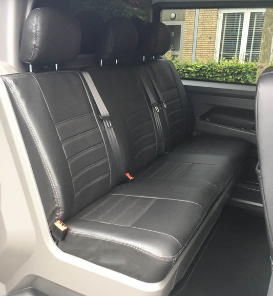 Pasvorm Stoelhoezen Ford Transit Custom (dubbel cabine) bestelwagen (2015-2023) - Kunstleer