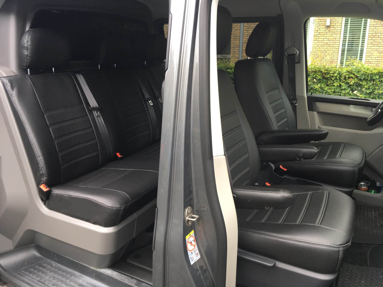 Pasvorm Stoelhoezen Ford Transit Custom (dubbel cabine) bestelwagen (2015-2023) - Kunstleer