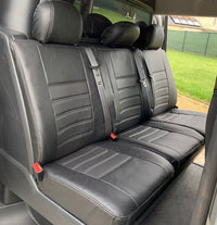Pasvorm Stoelhoezen Ford Transit Custom (dubbel cabine) bestelwagen (2015-2023) - Kunstleer