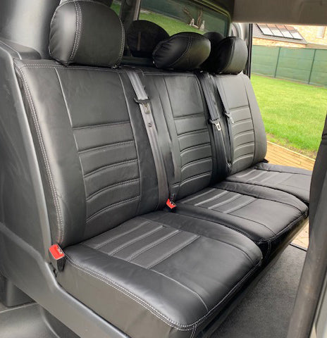 Pasvorm Stoelhoezen Ford Transit Custom (dubbel cabine) bestelwagen (2015-2023) - Kunstleer