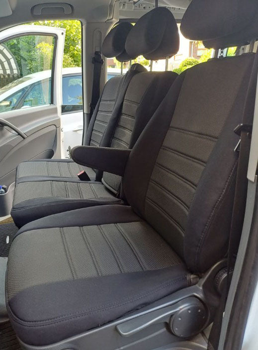 Pasvorm Stoelhoezen Mercedes Vito 639 (dubbel cabine luxe) Bestelwagen (2003-2014) - Stof