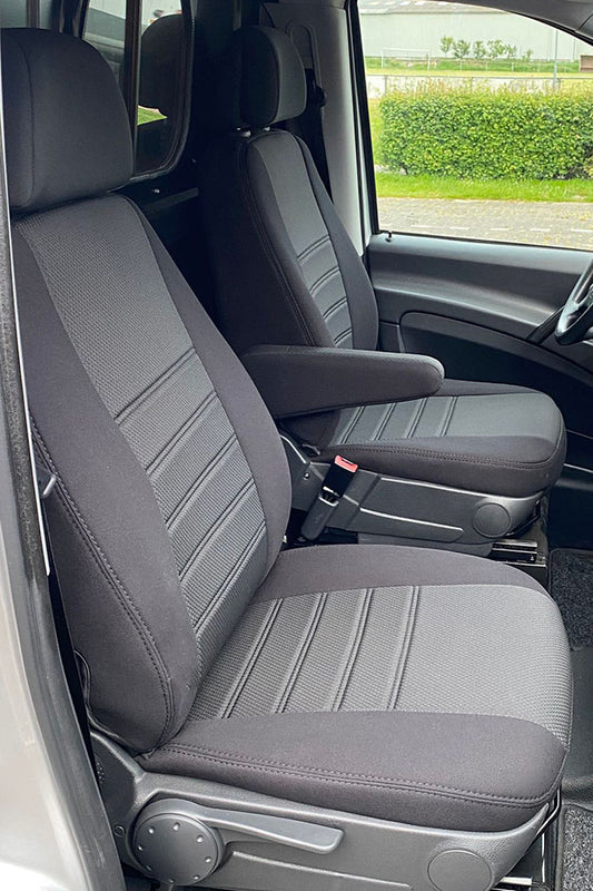 Pasvorm Stoelhoezen Mercedes Vito 639 (dubbel cabine luxe) Bestelwagen (2003-2014) - Stof