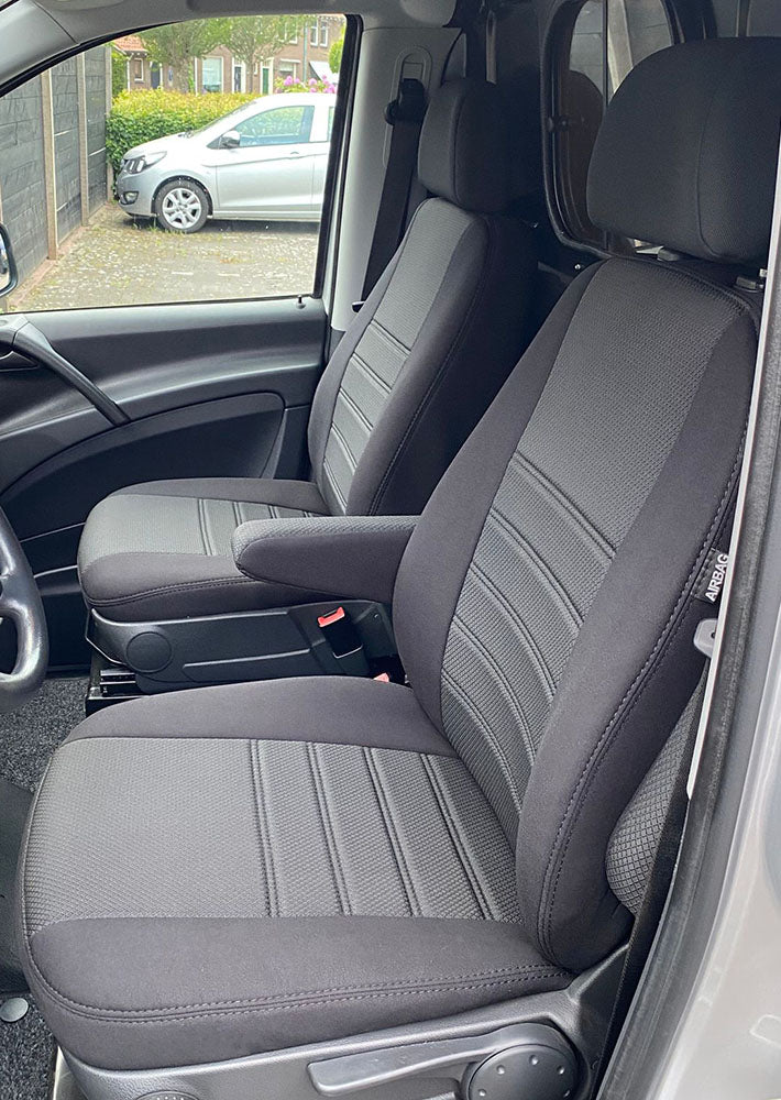 Pasvorm Stoelhoezen Mercedes Vito 639 (dubbel cabine luxe) Bestelwagen (2003-2014) - Stof