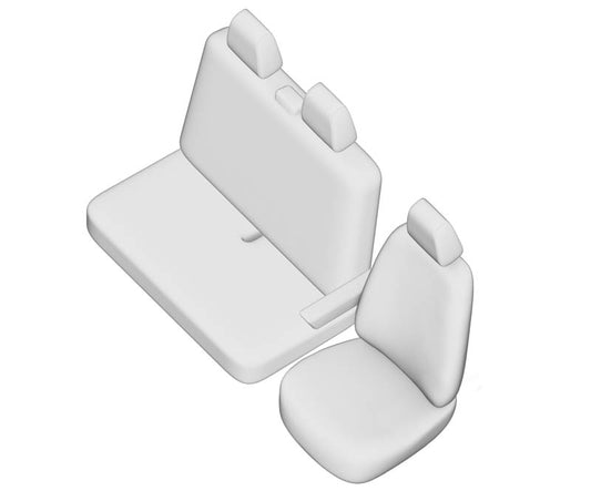 Pasvorm Stoelhoezen Nissan Primastar Bestelwagen (2022-Heden) - Stof