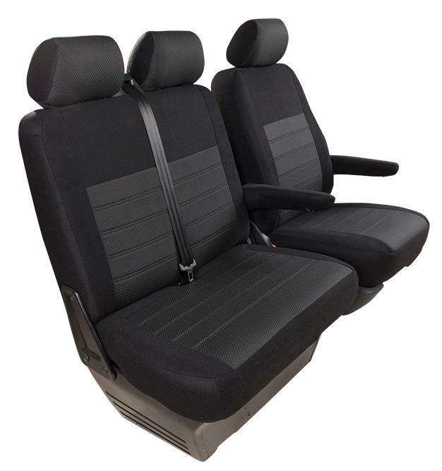 Pasvorm Stoelhoezen Ford Transit Custom (dubbel cabine) bestelwagen (2015-2023) - Stof