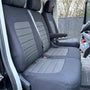 Pasvorm stoelhoezen Volkswagen (Crafter / e-Crafter) 2017-heden (past op ergocomfort stoel en duobank met split in zitting) - Stof zwart