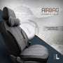 Autostoelhoezenset Voyager donkergrijs-zwart (complete set  inclusief nekkussen)