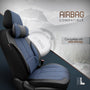 Autostoelhoezenset Voyager blauw-zwart (complete set  inclusief nekkussen)