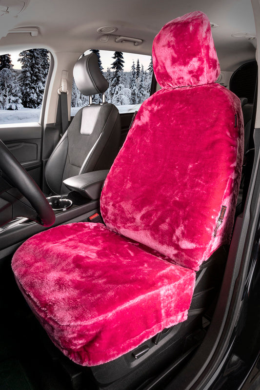 Teddy autostoelhoes Fluffy Pink universeel (voorstoel) - kleur roze - Antraciet