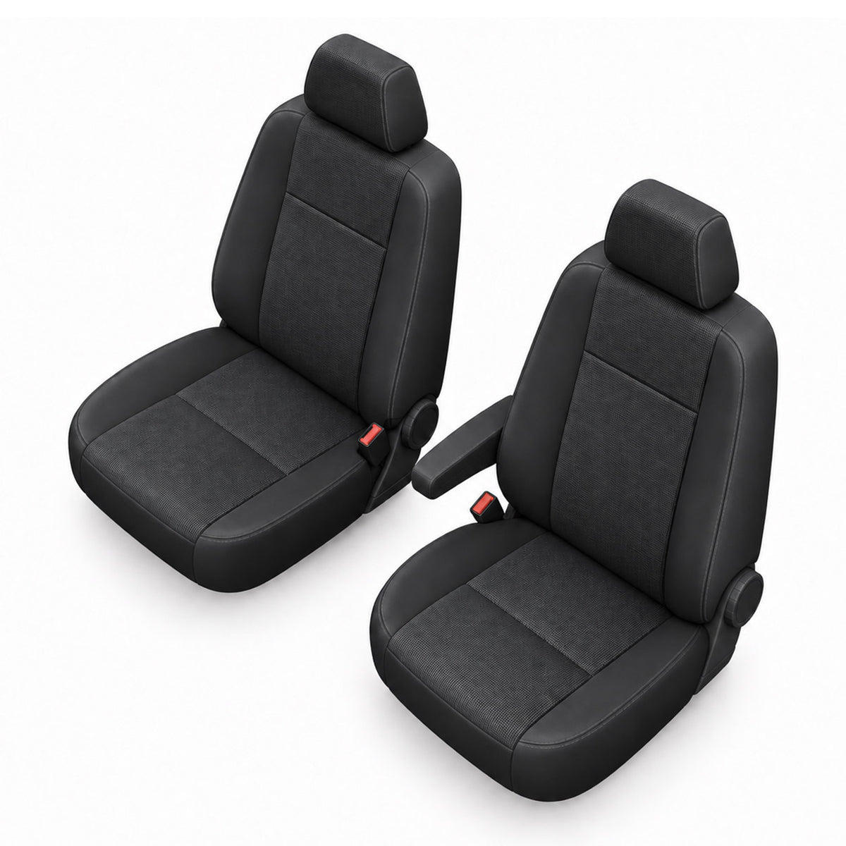 Pasvorm stoelhoezen Citroen Berlingo 2018-heden (geschikt voor 2 stoelen in versie met standaard stoelen) - Kunstleer zwart