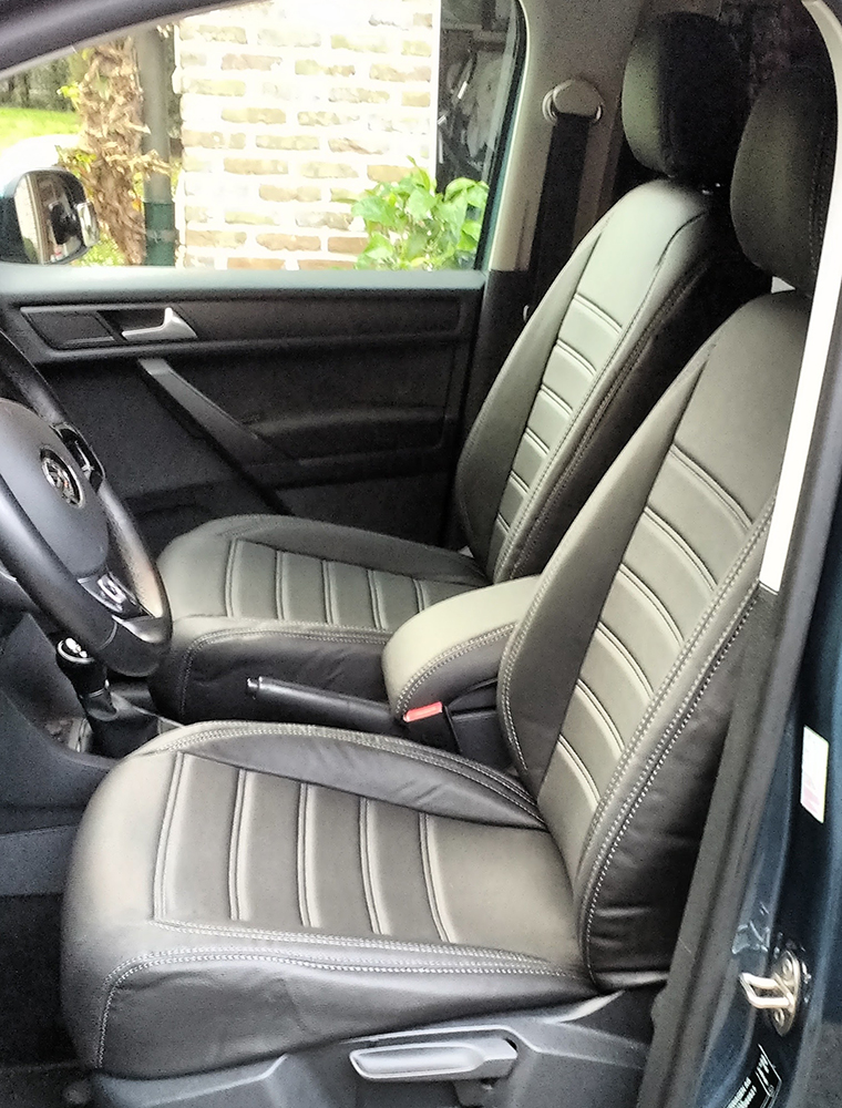 Betasten Behoort middag Pasvorm stoelhoezen set Volkswagen Caddy (standaard stoel Trendline) 2015  /m 2020 - Kunst leer zwart, Pasvorm - Autostoelhoezen. Kunstleer pasvorm  stoelhoezen set (bestuurder en passagier). Speciaal voor Volkswagen Caddy  (standaard stoel Trendline)