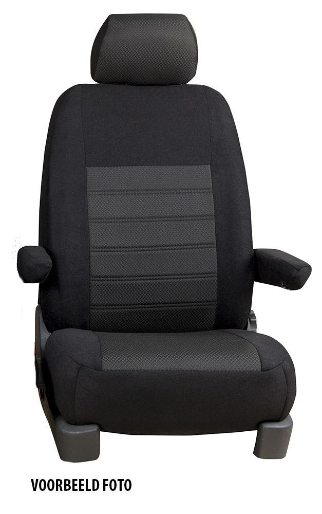 Rond en rond Azië meditatie Pasvorm stoelhoezen set (stoel en stoel) Mercedes Vito (447) 2014 t/m heden  - Stof zwart, Pasvorm - Autostoelhoezen. Pasvorm stoelhoezen set van stof  (bestuurder en bijrijder). Speciaal voor Mercedes Vito (447) 2014