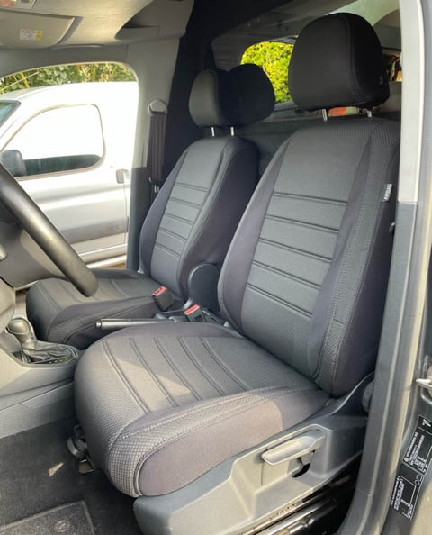 En Intrekking Eenzaamheid Pasvorm stoelhoezen set Volkswagen Caddy (comfortline stoel) 2015 /m 2020 -  Stof zwart, Pasvorm - Autostoelhoezen. Pasvorm stoelhoezen set van stof  (bestuurder en passagier). Speciaal voor Volkswagen Caddy (comfortline  stoel) 2015 t/m